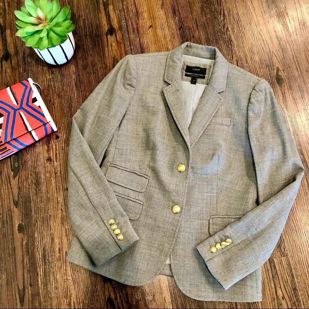 J.Crew Gray Wool Schoolboy Blazer